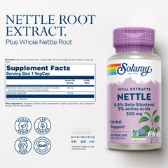SOLARAY nettle root capsules ready for daily urinary support routine.