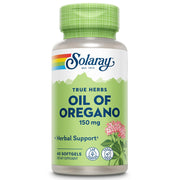 Solaray Oil of Oregano Softgels bottle showing a potent carvacrol-rich oregano oil profile for daily wellness