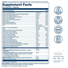 SOLARAY multivitamin label highlights essential nutrients for women's health