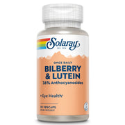 SOLARAY One Daily Bilberry & Lutein bottle front for easy daily eye care