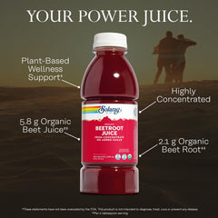 Solaray Beetroot Juice label close-up highlighting organic certification