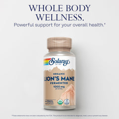 SOLARAY Organic Lions Mane fermentation process image showing enhanced nutrient bioavailability.