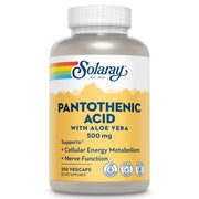 SOLARAY Pantothenic Acid 500mg bottle for daily energy support and convenience.