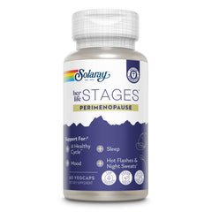 SOLARAY Perimenopause Life Stages bottle front view, non-hormonal support for perimenopause.