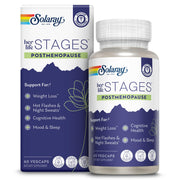 SOLARAY Postmenopause Life Stages bottle with vegan capsules for daily support