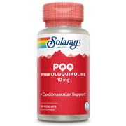 SOLARAY PQQ 10 mg VegCaps front label showing branding and dosage