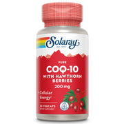 SOLARAY Pure CoQ-10 200 mg bottle with capsules for heart health support