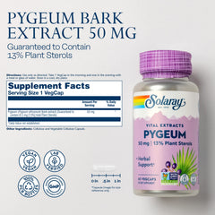SOLARAY Pygeum capsules arranged to illustrate daily use.