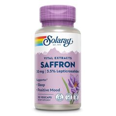 SOLARAY Saffron Extract bottle front view highlighting mood support.