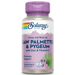 SOLARAY Saw Palmetto Pygeum bottle promoting prostate support and urinary comfort