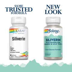 Solaray Siliverin bottle label showing milk thistle blend for liver health