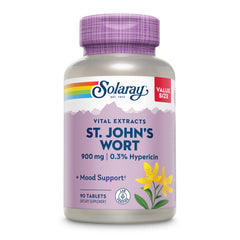 SOLARAY St. John's Wort 900mg bottle for daily mood support.