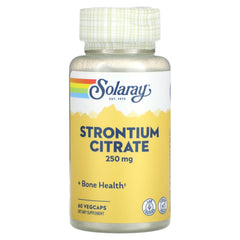 Solaray Strontium Citrate 60 Cap bottle showing the labeled formula for enhanced absorption.