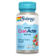 SOLARAY Super CranActin cranberry extract bottle highlighting urinary health support.