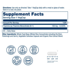 SOLARAY Vitamin B-1 capsules closeup for energy and nerve support