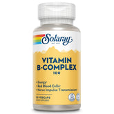 Solaray Vitamin B Complex 100mg bottle label close-up showing daily energy support