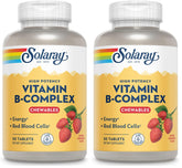 SOLARAY Vitamin B-Complex strawberry bottle front showing eco packaging and daily energy support.