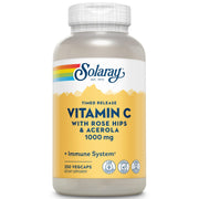 SOLARAY Vitamin C 1000mg bottle with rose hips and acerola for daily immune support