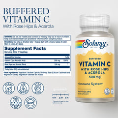 SOLARAY Vitamin C capsules with rose hips and acerola for absorption