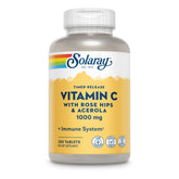 SOLARAY Vitamin C with rose hips and acerola bottle for daily immune support