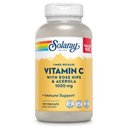 SOLARAY Vitamin C 1000mg time-release bottle showing two-stage release concept