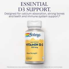 A serving spoon with SOLARAY D3 capsules indicating daily intake