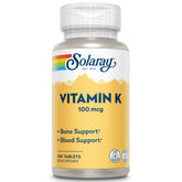 SOLARAY Vitamin K-1 bottle pour for easy daily dosing and wellness.