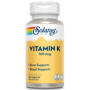 SOLARAY Vitamin K-1 bottle pour for easy daily dosing and wellness.
