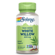 Solaray White Willow Bark capsules bottle for daily wellness support.
