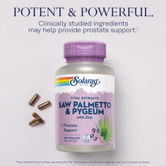 SOLARAY Zinc, Vitamin B6 and pumpkin seeds bottle highlights nutrient blend for immune and muscle health.