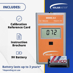 Solarmeter Model 6.4 battery inside supports long-lasting field use.