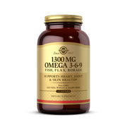 Solgar 1300 mg Omega 3-6-9 bottle front supports daily wellness.
