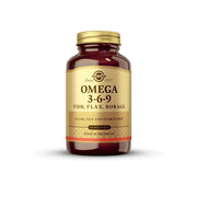 Solgar 1300 mg Omega 3-6-9-60 softgels bottle supports daily joint and skin wellness