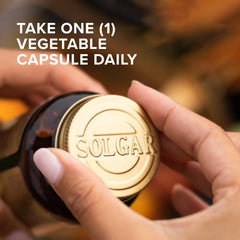 Solgar Vitamin B6 100 mg capsules pouring into hand for daily intake