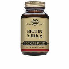 Solgar Biotin capsule close-up shows soft veggie capsules