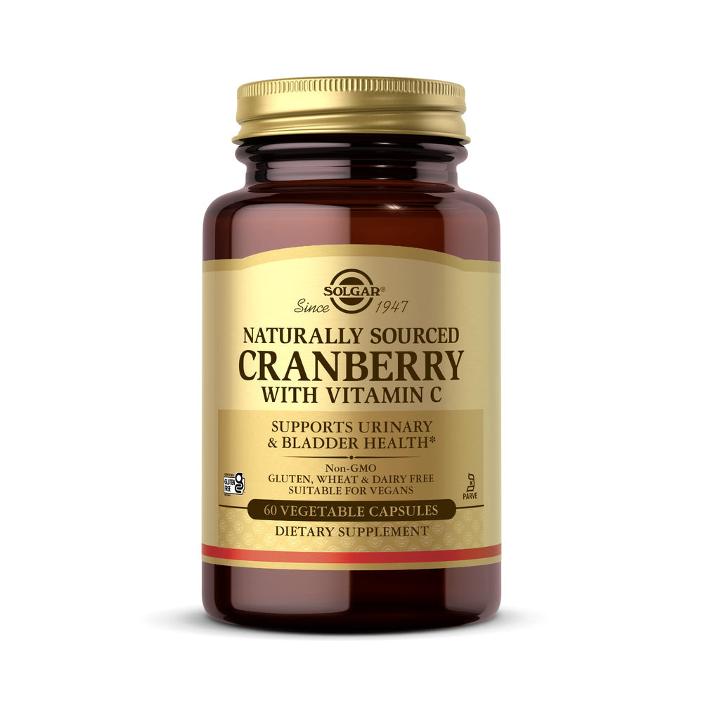 Solgar Cranberry with Vitamin C bottle front view for urinary wellness support.