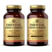 Solgar Essential Amino Complex bottle front highlights free-form amino acids for easy absorption
