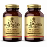 Solgar Ester-C Plus bottle close-up highlighting gentle vitamin C for immune support