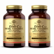 Solgar Ester-C Plus bottle close-up highlighting gentle vitamin C for immune support