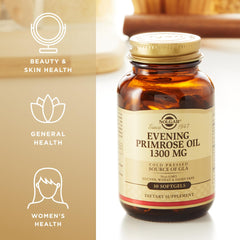 Solgar Evening Primrose Oil pack of three bottles displayed for value.