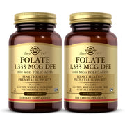 Solgar Folate bottle top view, prenatal-friendly supplement