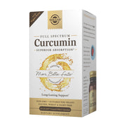 Solgar Full Spectrum Curcumin bottle pour showing easy-to-dose LiCaps for daily use