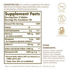 Solgar tablets out of bottle shown for daily joint support