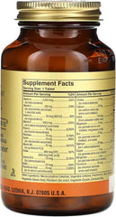 Solgar VM-75 ingredients close-up showing chelated minerals and antioxidants
