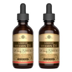 Solgar Liquid Vitamin D3 orange bottle front supports bone and teeth health.