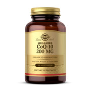 Solgar Megasorb CoQ-10 bottle front view highlighting enhanced absorption formula.