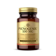 Solgar Pycnogenol 100 mg bottle with capsules for antioxidant protection