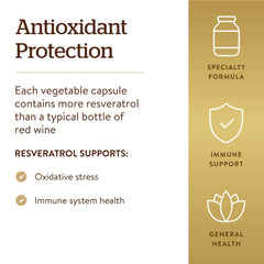 Solgar Resveratrol bottle on desk, kosher-certified and gluten-free.