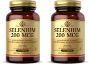 Solgar Selenium 200 mcg tablets bottle front view showing packaging and product