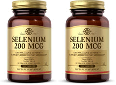 Solgar Selenium 200 mcg tablets bottle front view showing packaging and product